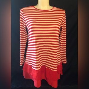 Dunea long sleeve tunic multi colored striped top xlarge